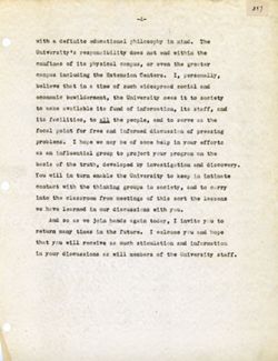 "Address of Welcome" -Indiana Federation of Clubs Institute, Indiana University Nov. 1, 1938