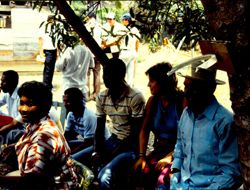 Stephanie Kane with friends in fiesta in Yaviza