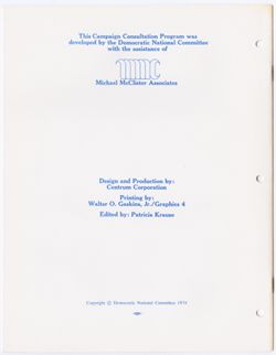 Campaign Consultation Program: Building a Volunteer Organization, 1974