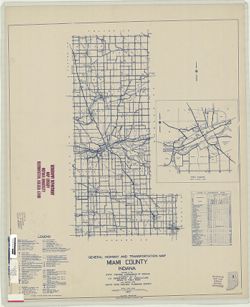 General highway and transportation map of Miami County, Indiana