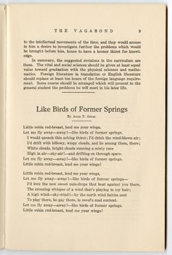 "Like Birds of Former Springs," Anna T. Geran