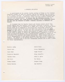 91: “A Concrete Suggestion” by various faculty members, ca. 20 May 1969