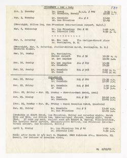25 February 1963: Itinerary for: Roy W. Howard.