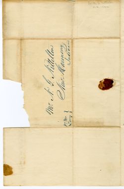 Parke, W., Mt. Vernon to N. G. Nettleton, New Harmony., 1842 Oct. 9