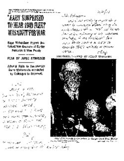 Fax from Philip Zelikow to Lee Hamilton of "Leahy Surprised to Hear 1940 Fleet Was 'Unfit' for War," New York Times, November 22, 1945, faxed March 29, 2004, 2:17 PM