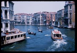 Grand Canal Venice Heavy traffic near Rialto bridge
