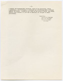 Memorial Resolution for Alfred Kinsey, ca 02 October 1956