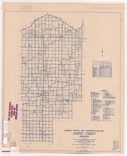 General highway and transportation map of Jasper County, Indiana