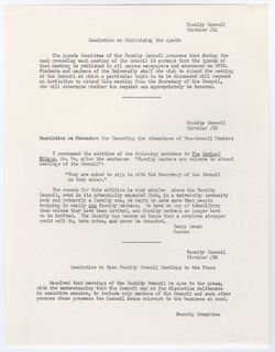 26: Resolution to Open Faculty Council Meeting to the Press, ca. 05 November 1968
