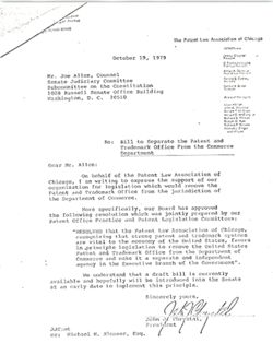 Letter from John J. Chrystal to Joe Allen, October 19, 1979