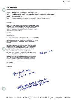 Email from Philip Zelikow to Tom Kean and Lee Hamilton [re draft cover note to commissioners re White House support for funding], March 3, 2008