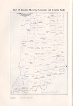 Map of Indiana showing counties and county seats