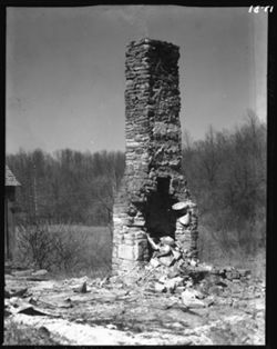 Chimney of old Wilson home, Helmsburg road, cabin burned