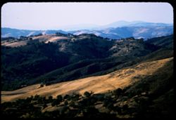 San Luis Obispo county hills and distant Mountains of Santa Lucia Range. From Paso Robles - Adelaida road.
