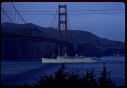 Lurline outbound under Golden Gate bridge