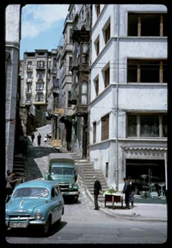 Narrow steep street up from Meclisi Mebusan Caddesi Galata  Istanbul