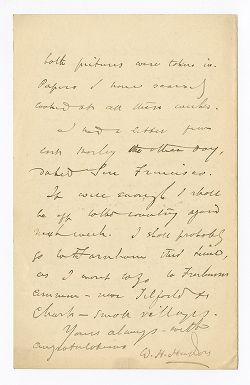 [1894] May 18 - Hudson, William Henry, 1841-1922, naturalist, novelist. To [Arthur David] McCormick. Their Lost British birds; his health; McCormick’s pictures.