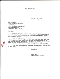 Letter from Birch Bayh to Lee G. Meyer of Alcan Aluminum Corporation, November 27, 1979