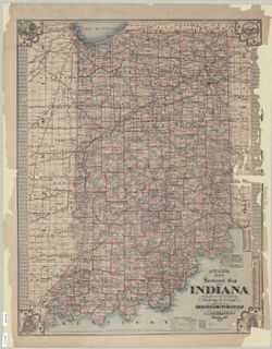 Cram's new sectional map of Indiana