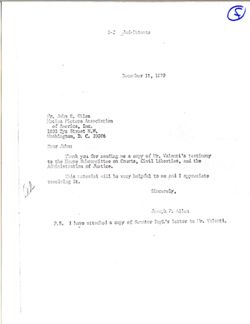 Letter from Joseph P. Allen to John E. Giles of the Motion Picture Association of American, Inc., December 11, 1979