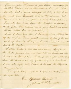 James Penn Bennett, Big Blackbridge [MS] to wife, New Harmony., 1864, Feb. 11