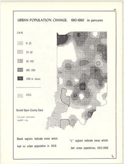Urban population change, 1910-1960