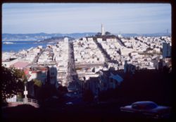 Toward Telegraph Hill from Russian Hill at Hyde and Lombard