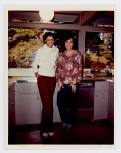 Two unidentified women at Mary Perry Smith's house during an event for BFHFI volunteers