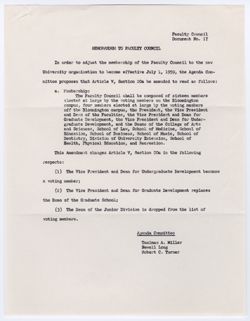 17:Memorandum to Faculty Council Regarding Membership on the Council, ca. 07 April 1959