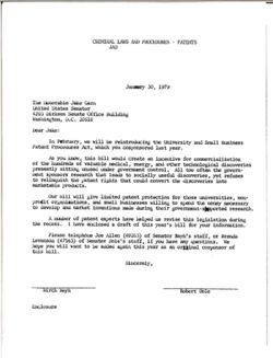 Letter from Birch Bayh and Robert Dole to Jake Garn, January 30, 1979
