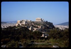 Acropolis in late afternoon from top of Philopappos ATHENS