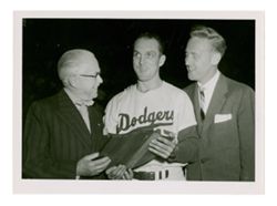 Roy W. Howard, Carl Erskine and Vin Scully