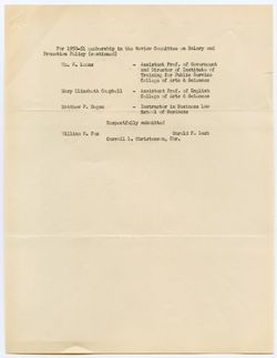 Report of the Nominating Committee, ca. 07 November 1950