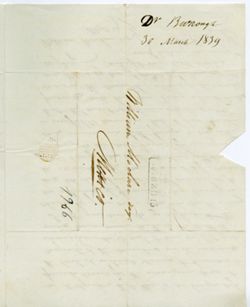 Burroughs, M. [Dr.], Vera Cruz to William Maclure, Mexico., 1839 Mar. 30