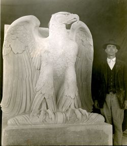 Eagle carving for Hartford County Courthouse