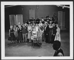Hoagy Carmichael with the cast for a Saturday Night Revue television program.