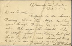 Letters written to parents, September-December 1894