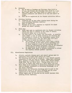 Rules and regulations of IU, 1958
