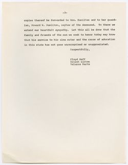 16: Memorial Resolution for Otto T. Hamilton, ca. 30 January 1968