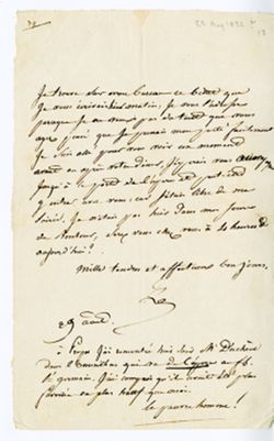 Greili[?] to Madame Fretageot[?]., 1832, Aug. 29[?] 