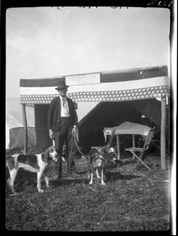 John Followell at fox meet at Morgantown, with dogs