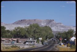 View east through town of Green River, Wyoming