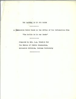 Indiana University Bureau of Public Discussion records, 1913-1973, bulk 1951-1973, C410