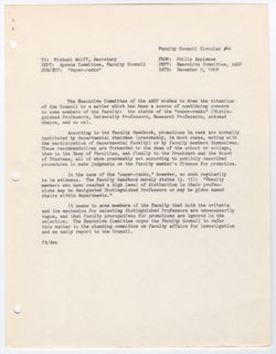 44: Memorandum from AAUP on “Super-Ranks,” 05 December 1968