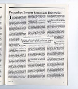 (1996, Spring).Partnerships Between Schools and Universities.On Common Ground, number 6 (p. 27).