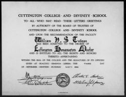 Cuttington College Degree, 1961