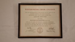 Westminster Choir College Honorary Degree