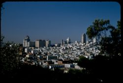 Nob hill on fine clear day from top of Telegraph Hill