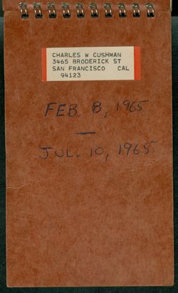 Notebook, February 8, 1965-July 10, 1965
