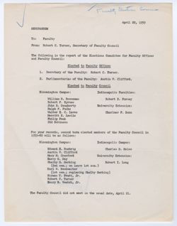 Report of the Election Committee, 22 April 1959